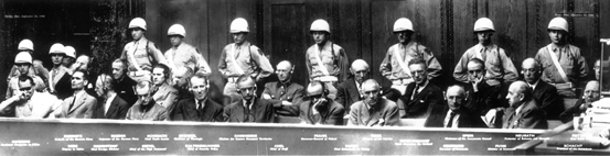 The 21 defendants in the dock at the International Military Tribunal, Nuremberg The 21 defendants in the dock at the International Military Tribunal, Nuremberg
